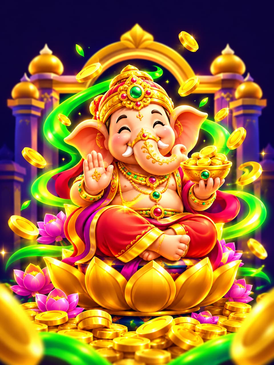 ภาพเกม PG Ganesha Fortune ที่ออกแบบใหม่สำหรับ somwang168 - สมหวัง168